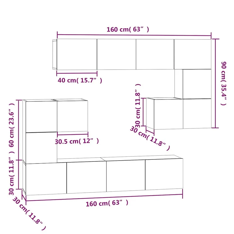 Wall-mounted TV Cabinet Sonoma Oak Engineered Wood