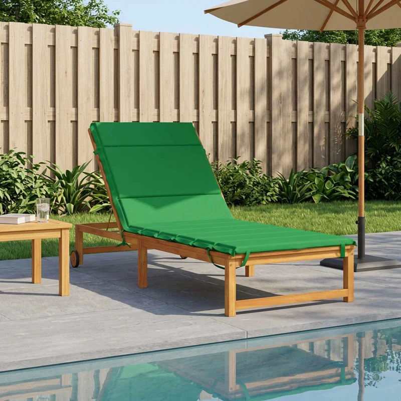 Sunlounger Cushion GEMERT 100% Polyester Green 200 x 90 x 3 cm