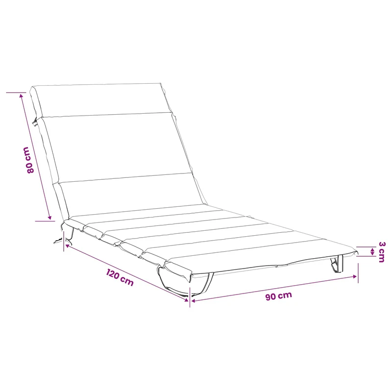 Sunlounger Cushion GEMERT 100% Polyester Green 200 x 90 x 3 cm