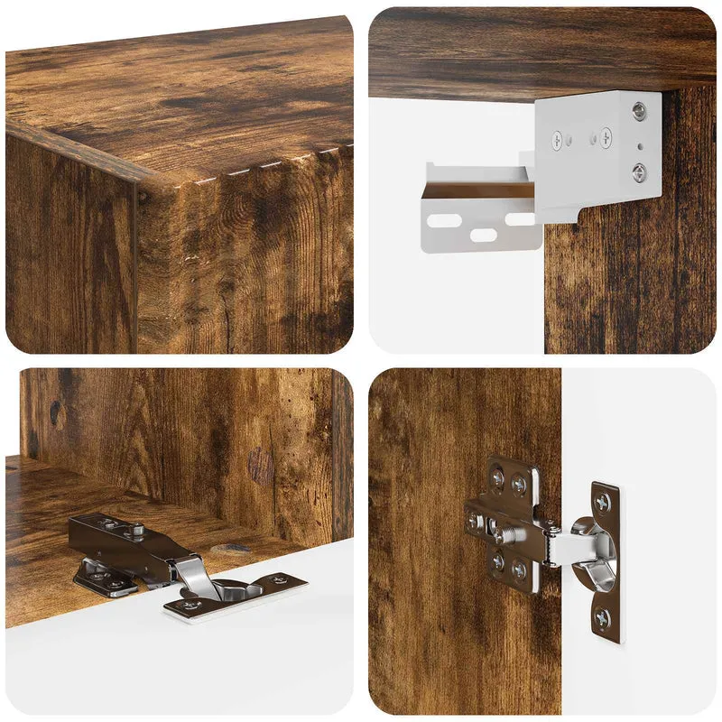 TV Cabinet Set 4 pcs Smoked Oak Engineered Wood