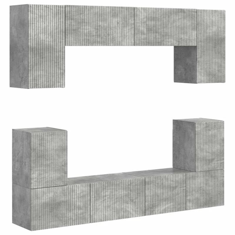 TV Cabinet Set 5 pcs Concrete Grey Engineered Wood