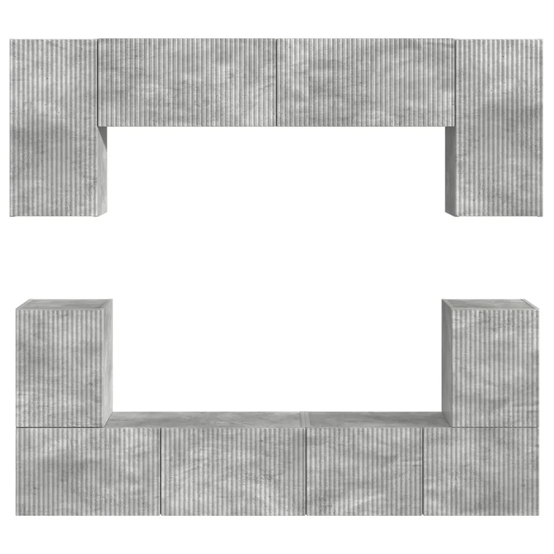 TV Cabinet Set 5 pcs Concrete Grey Engineered Wood