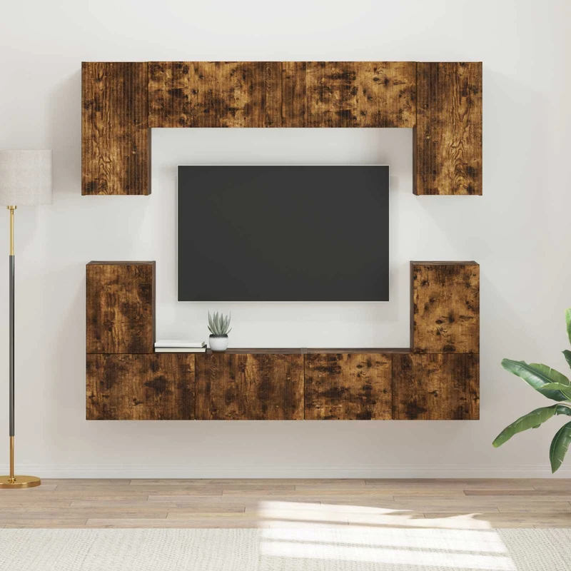 TV Cabinet Set 5 pcs Smoked Oak Engineered Wood