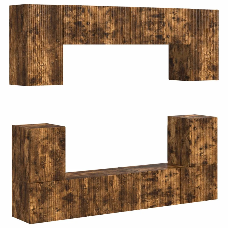 TV Cabinet Set 5 pcs Smoked Oak Engineered Wood
