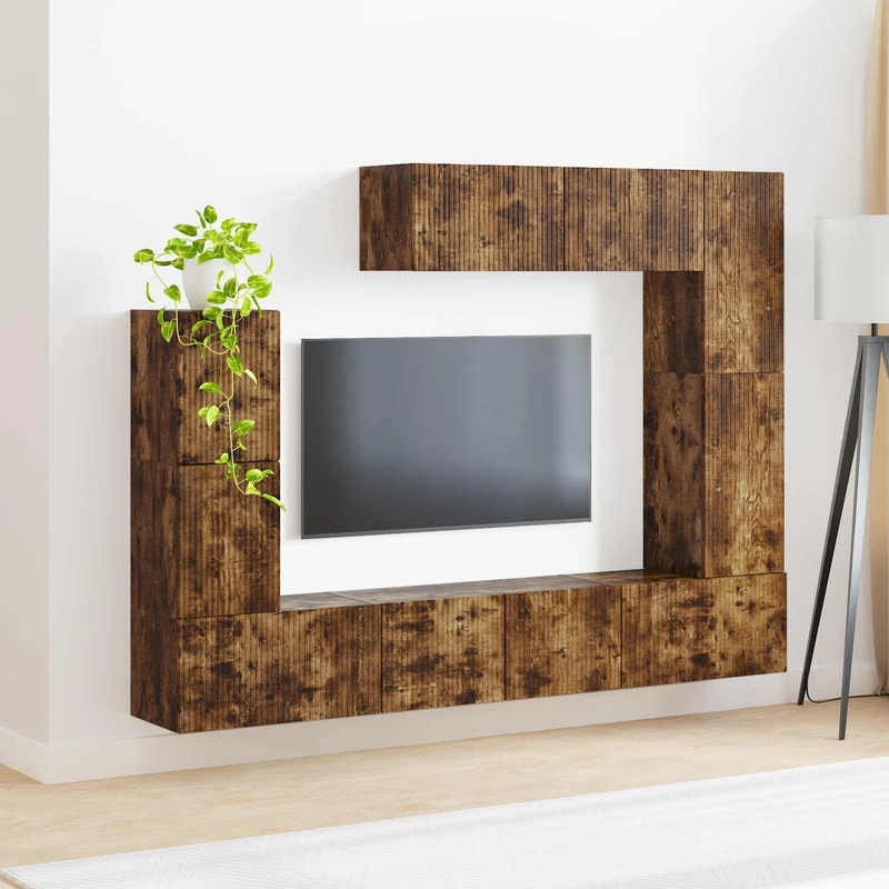TV Cabinet Set 5 pcs Smoked Oak Engineered Wood