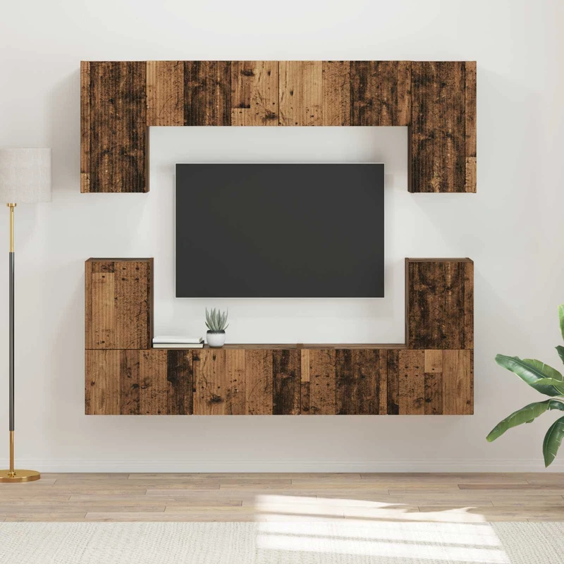 TV Cabinet Set 5 pcs Old Wood Engineered Wood