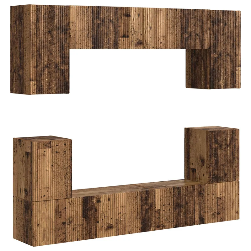 TV Cabinet Set 5 pcs Old Wood Engineered Wood