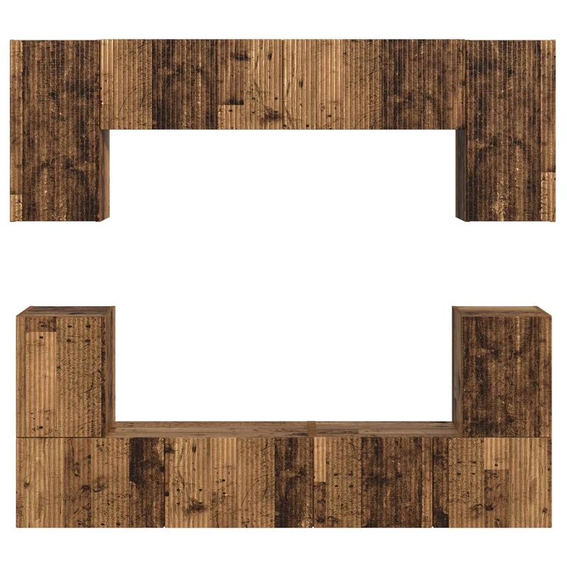 TV Cabinet Set 5 pcs Old Wood Engineered Wood