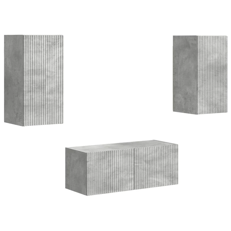 TV Cabinet Set 6 pcs Concrete Grey Engineered Wood