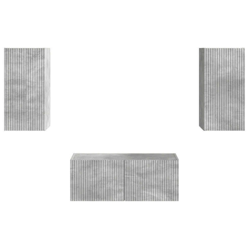 TV Cabinet Set 6 pcs Concrete Grey Engineered Wood