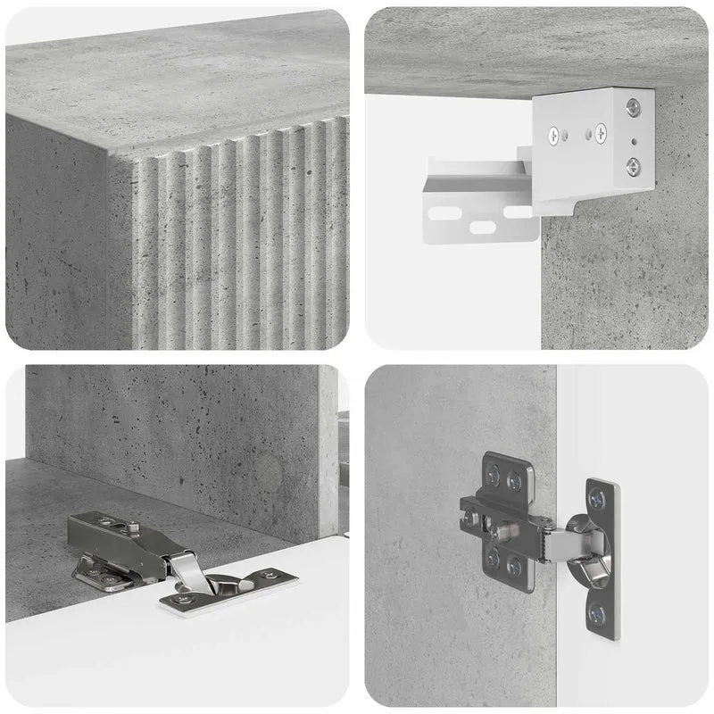 TV Cabinet Set 6 pcs Concrete Grey Engineered Wood
