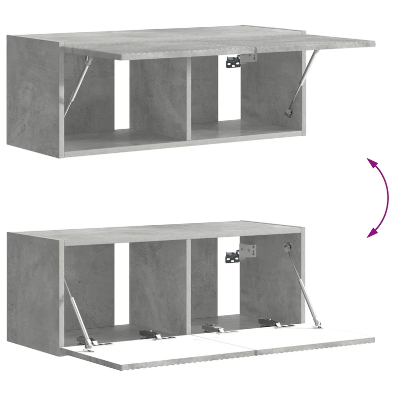 TV Cabinet Set 6 pcs Concrete Grey Engineered Wood