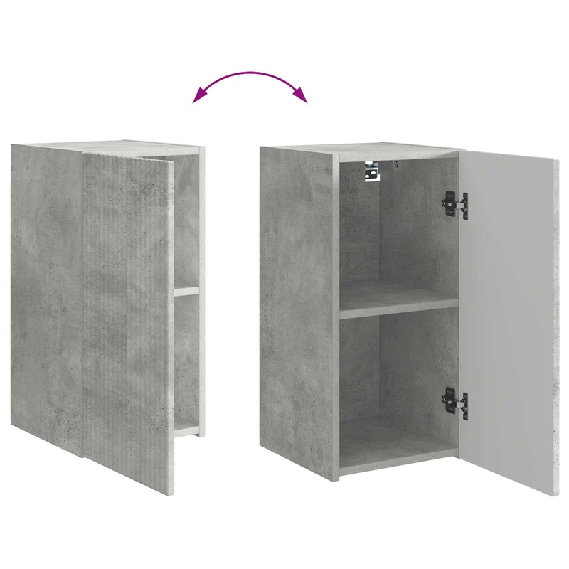 TV Cabinet Set 6 pcs Concrete Grey Engineered Wood