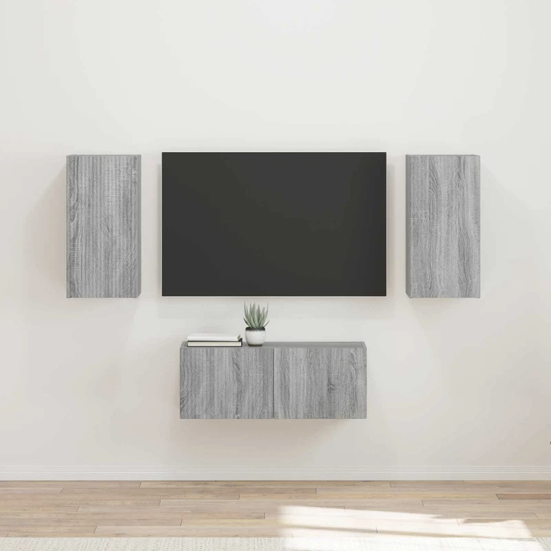 TV Cabinet Set 6 pcs Grey Sonoma Engineered Wood