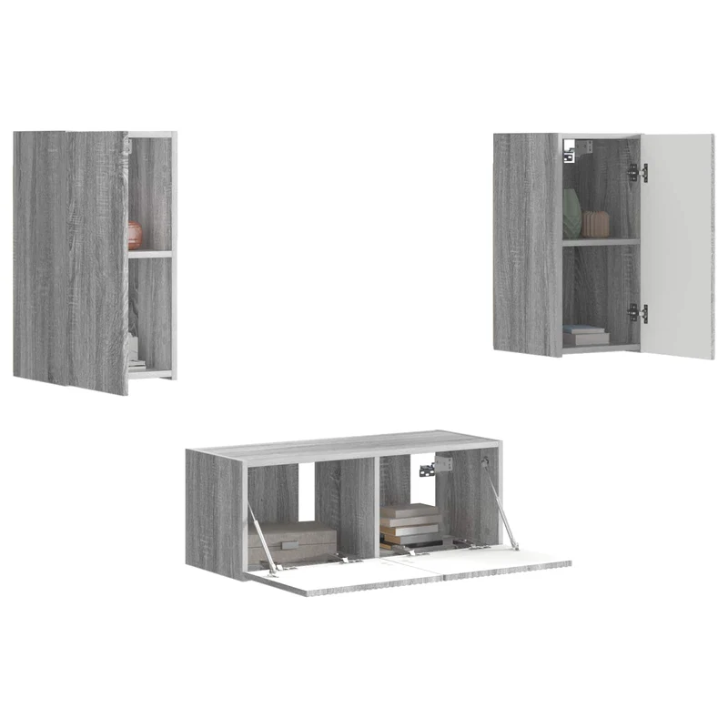 TV Cabinet Set 6 pcs Grey Sonoma Engineered Wood