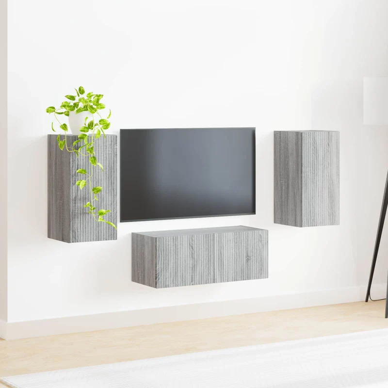 TV Cabinet Set 6 pcs Grey Sonoma Engineered Wood
