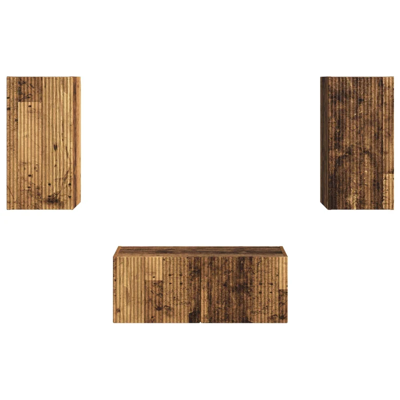 TV Cabinet Set 6 pcs Old Wood Engineered Wood