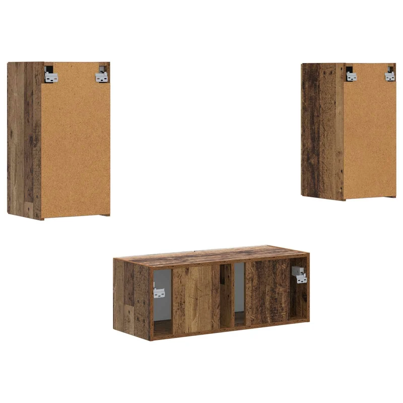 TV Cabinet Set 6 pcs Old Wood Engineered Wood
