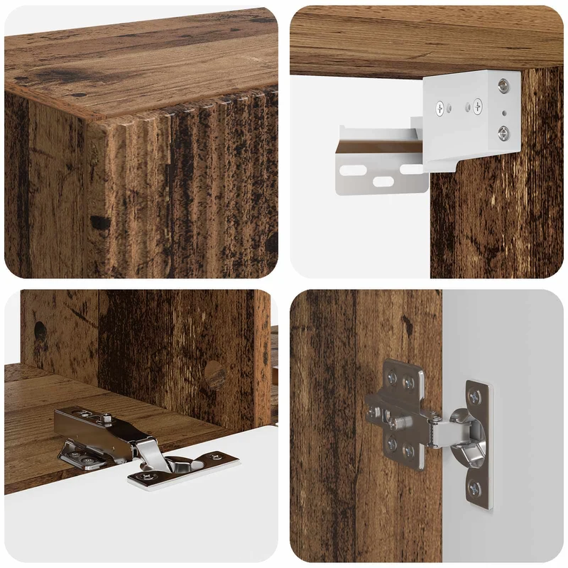 TV Cabinet Set 6 pcs Old Wood Engineered Wood