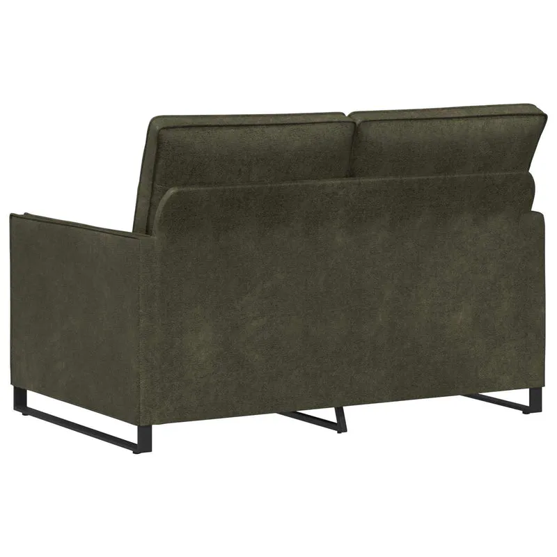 2 Seater Sofa Army Green 130 x 81 x 82 cm Faux Suede Fabric