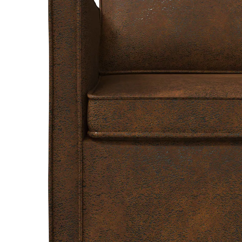 2 Seater Sofa Brown 150 x 81 x 82 cm Faux Suede Fabric