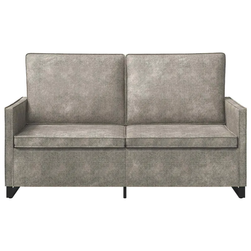 2 Seater Sofa Light Grey 150 x 81 x 82 cm Faux Suede Fabric