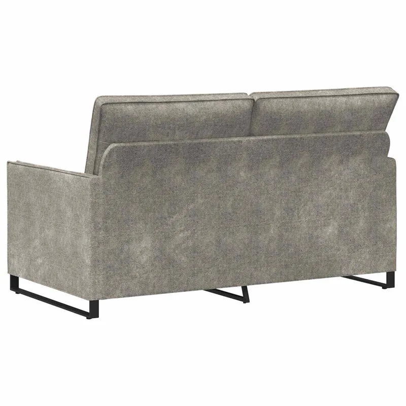 2 Seater Sofa Light Grey 150 x 81 x 82 cm Faux Suede Fabric