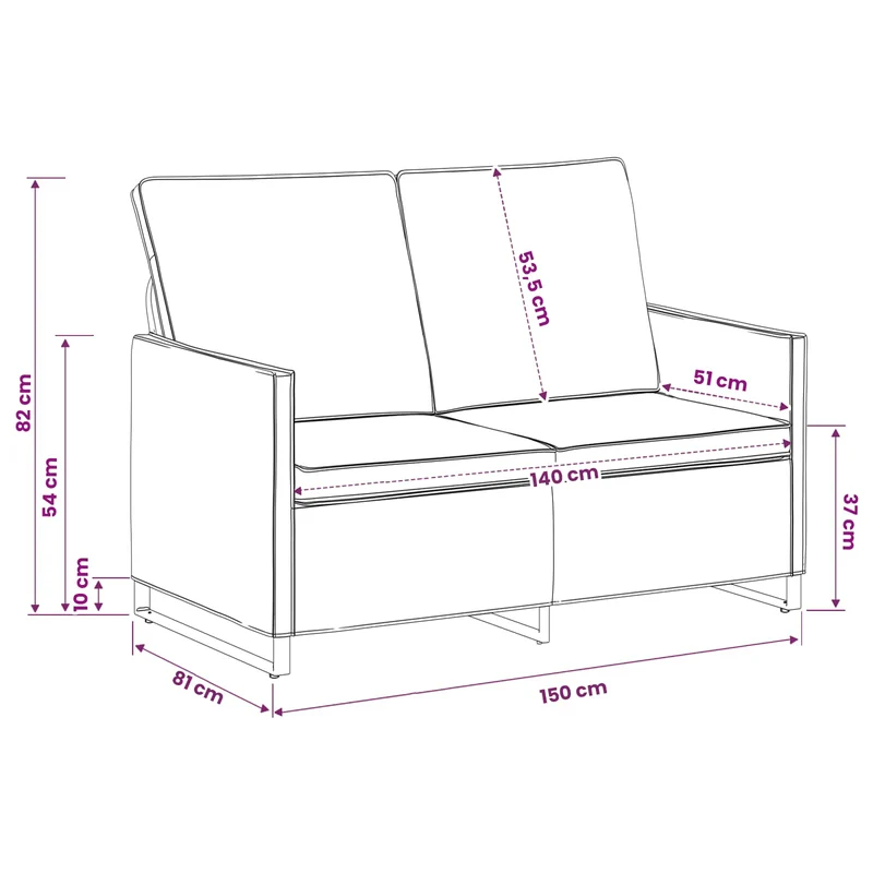 2 Seater Sofa Light Grey 150 x 81 x 82 cm Faux Suede Fabric