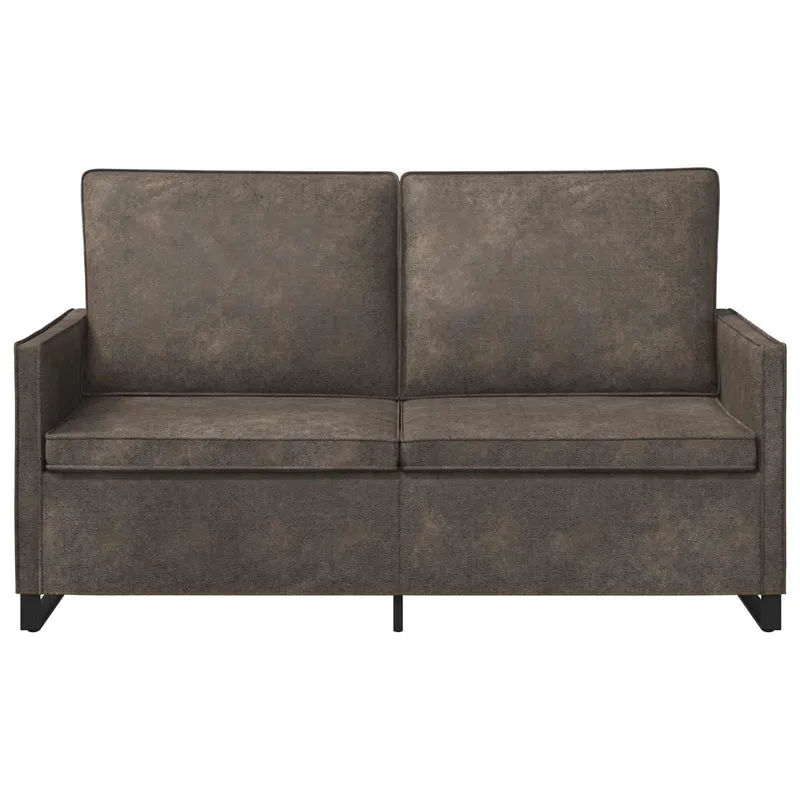 2 Seater Sofa Dark Grey 150 x 81 x 82 cm Faux Suede Fabric