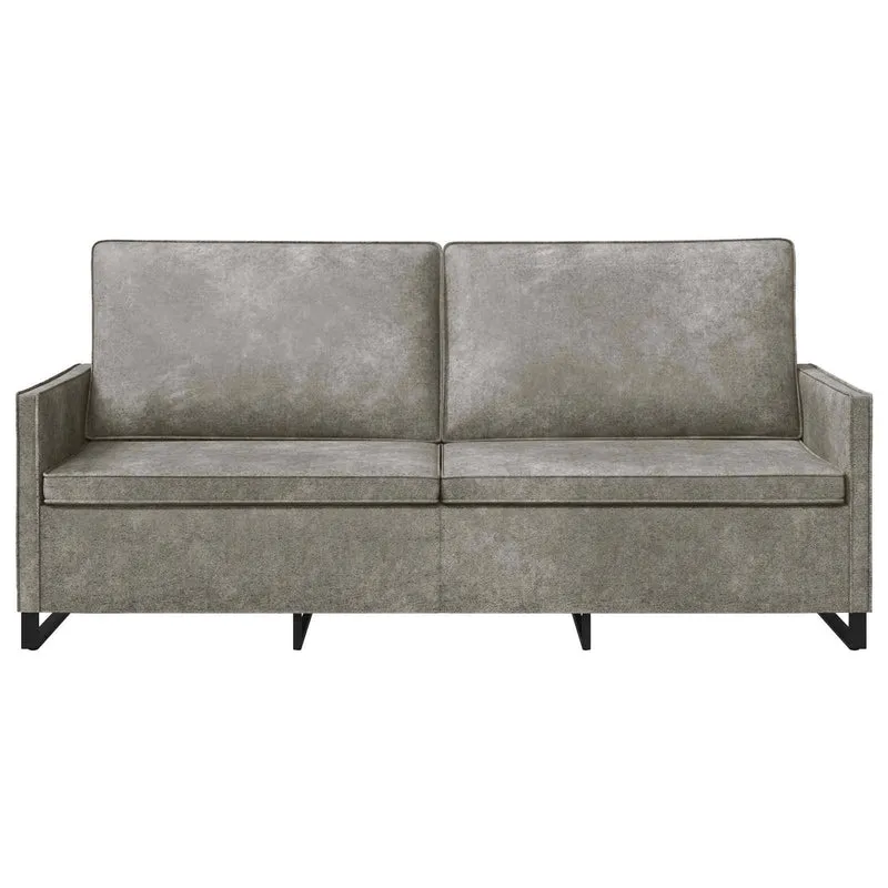 3 Seater Sofa Light Grey 190 x 81 x 82 cm Faux Suede Fabric