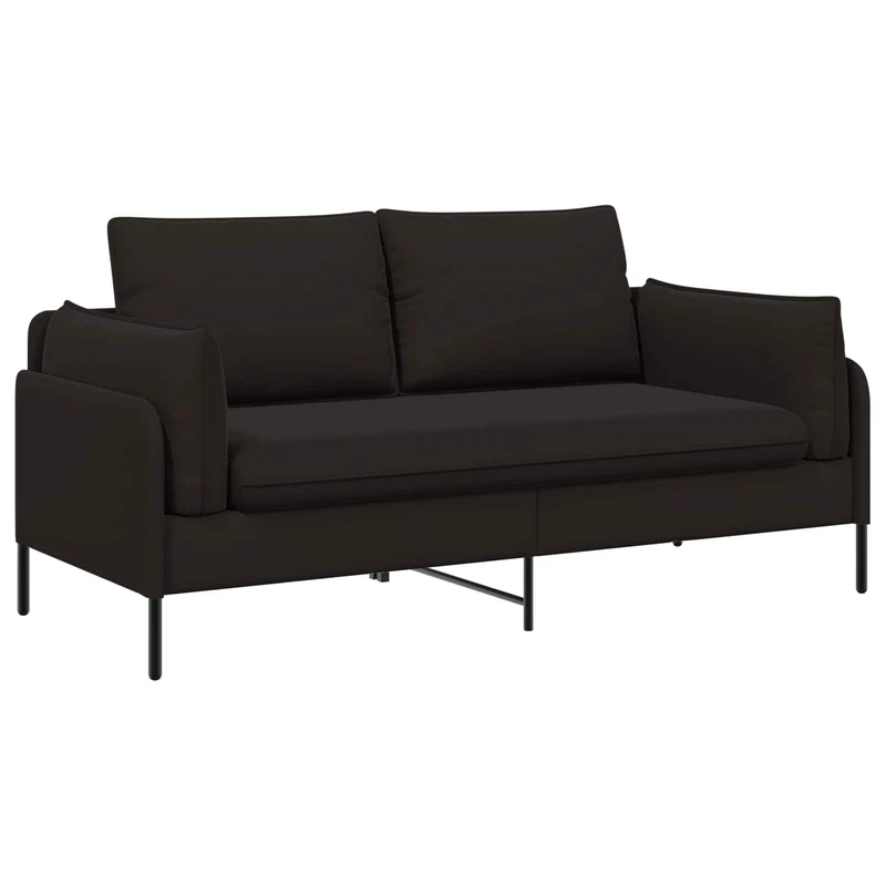 2-Seater Sofa 2-Seater Black 188 x 81 x 89 cm Velvet