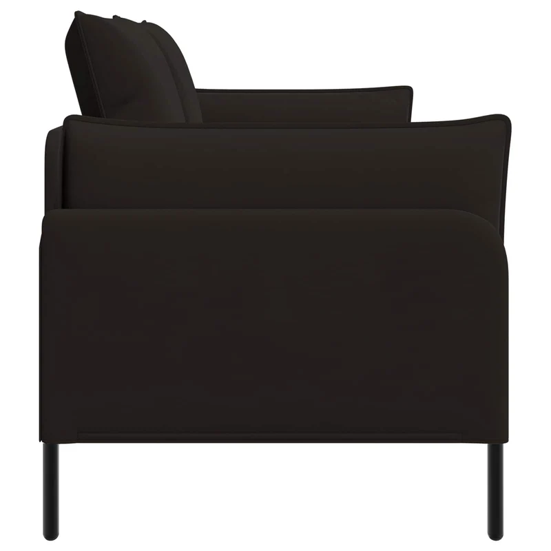 2-Seater Sofa 2-Seater Black 188 x 81 x 89 cm Velvet