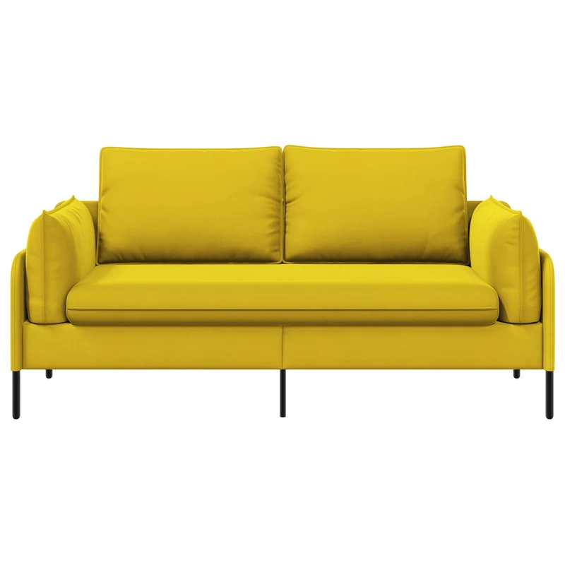 2-Seater Sofa 2-Seater Yellow 188 x 81 x 89 cm Velvet