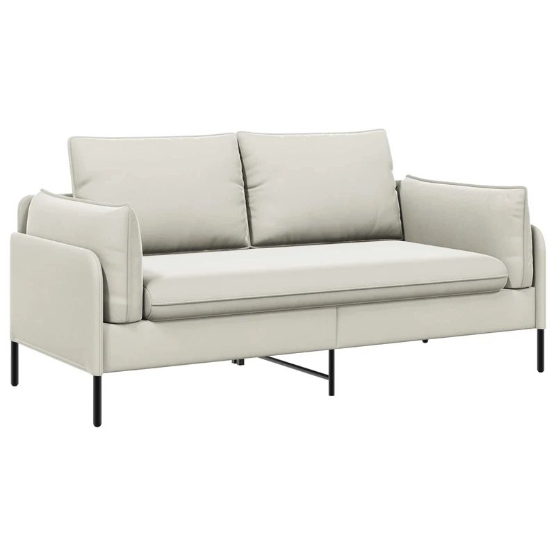 2-Seater Sofa 2-Seater Cream 188 x 81 x 89 cm Velvet