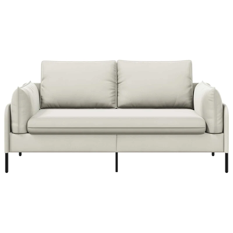 2-Seater Sofa 2-Seater Cream 188 x 81 x 89 cm Velvet