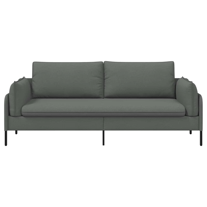3-Seater Sofa Dark Grey 222 x 81 x 89 cm Fabric