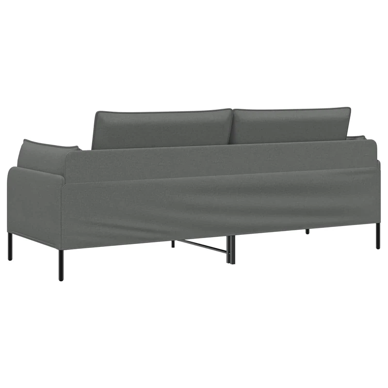3-Seater Sofa Dark Grey 222 x 81 x 89 cm Fabric