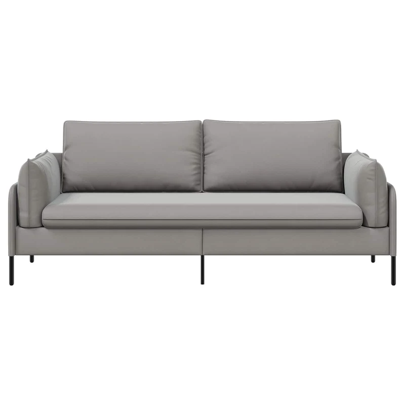 3-Seater Sofa Light Grey 222 x 81 x 89 cm Velvet