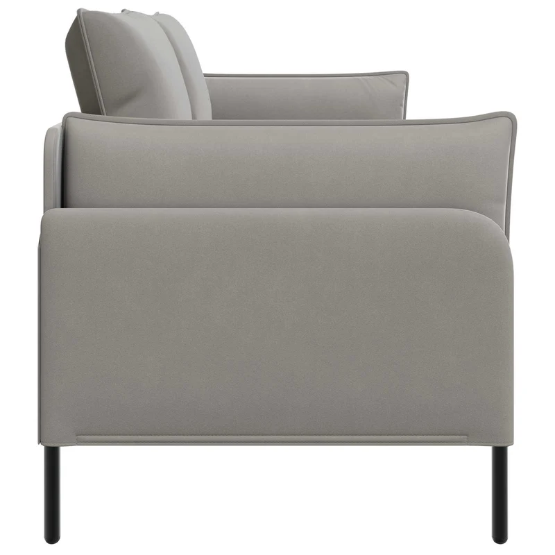 3-Seater Sofa Light Grey 222 x 81 x 89 cm Velvet