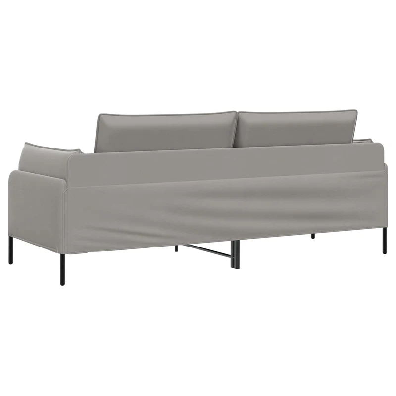 3-Seater Sofa Light Grey 222 x 81 x 89 cm Velvet