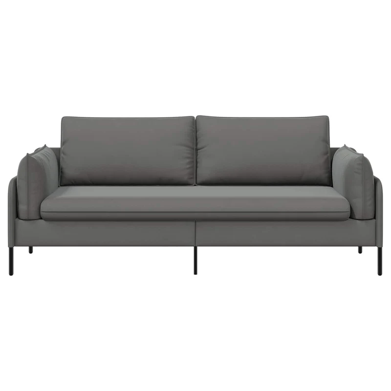 3-Seater Sofa 3-Seater Dark Grey 222 x 81 x 89 cm Velvet