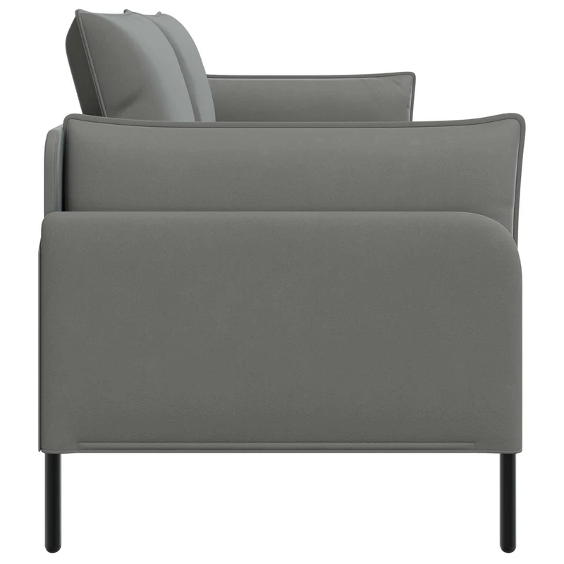 3-Seater Sofa 3-Seater Dark Grey 222 x 81 x 89 cm Velvet