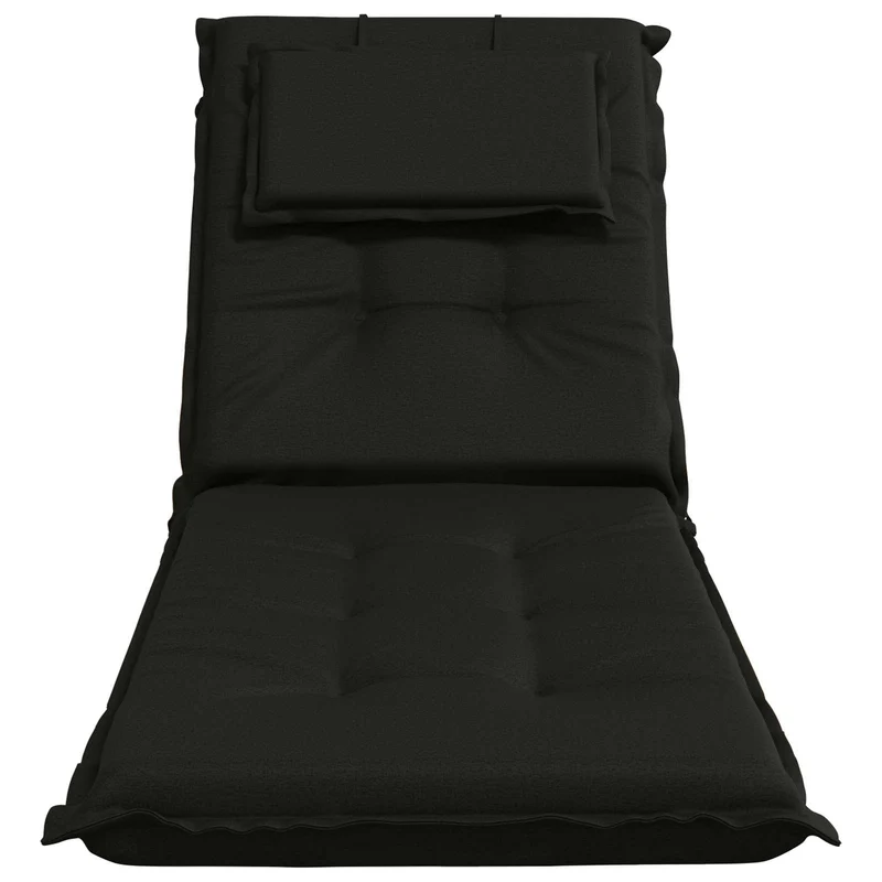 Sunlounger Cushion GEMERT 100% Polyester Black 190 x 50 x 9 cm