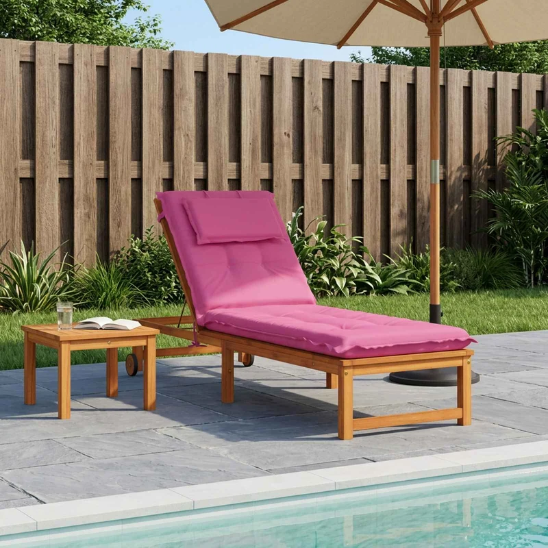 Sunlounger Cushion GEMERT 100% Polyester Pink 190 x 50 x 9 cm