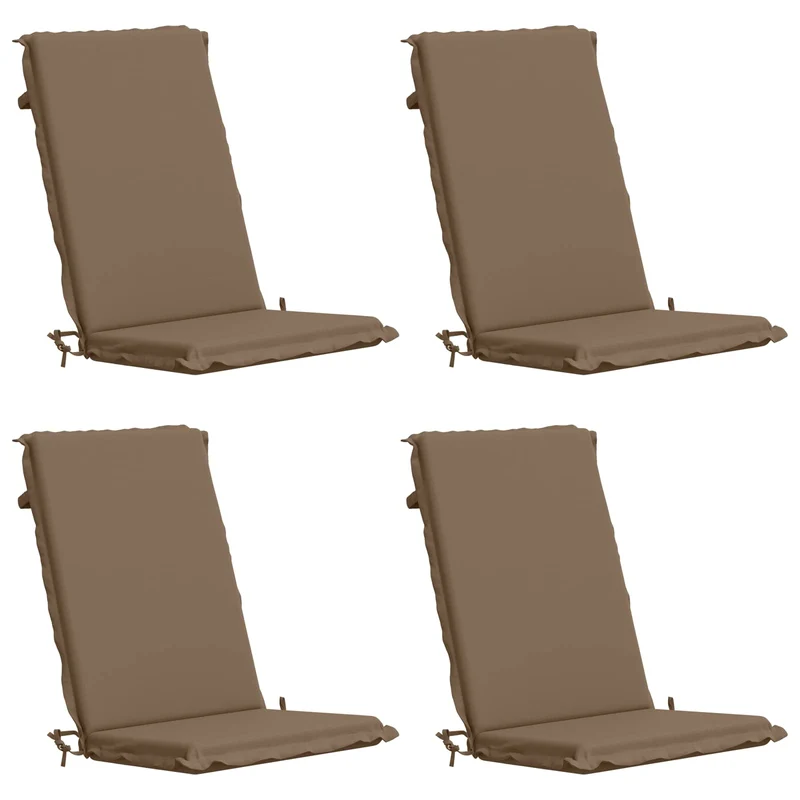 High Back Chair Cushion GEMERT 4 pcs 100% Polyester Taupe