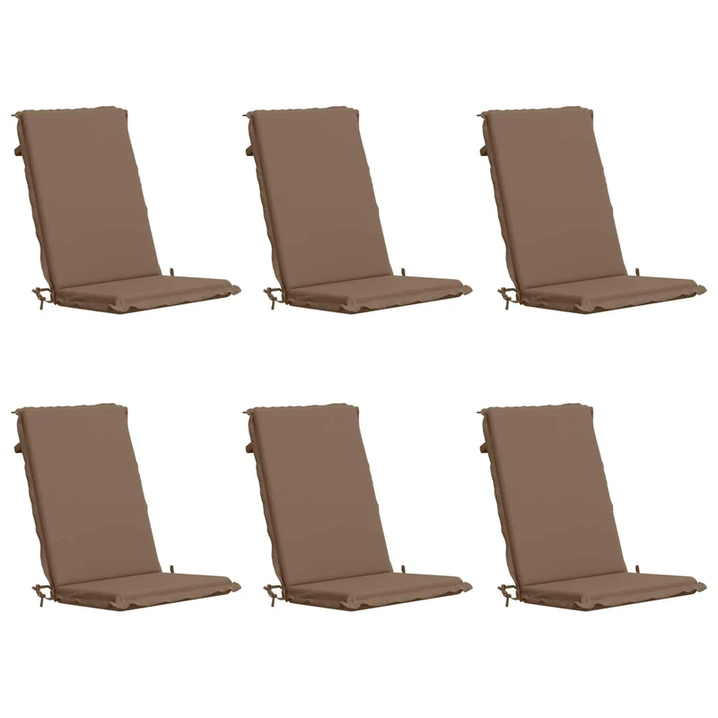 High Back Chair Cushion GEMERT 6 pcs 100% Polyester Taupe