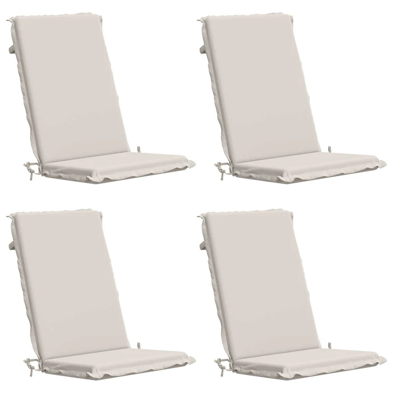High Back Chair Cushion GEMERT 4 pcs 100% Polyester White