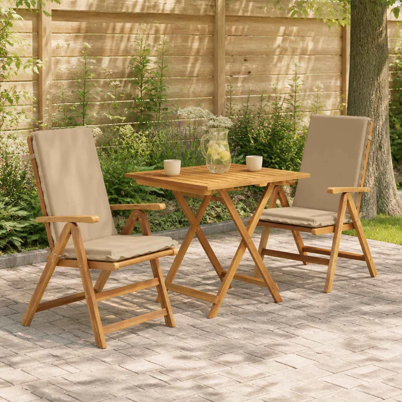 High Back Chair Cushion GEMERT 2 pcs 100% Polyester Sand
