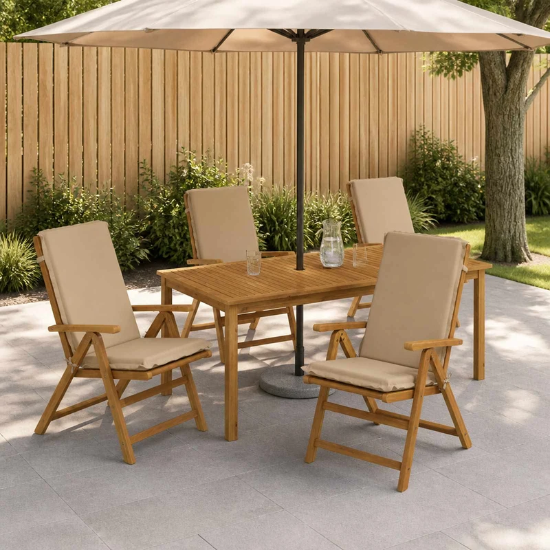 High Back Chair Cushion GEMERT 4 pcs 100% Polyester Sand