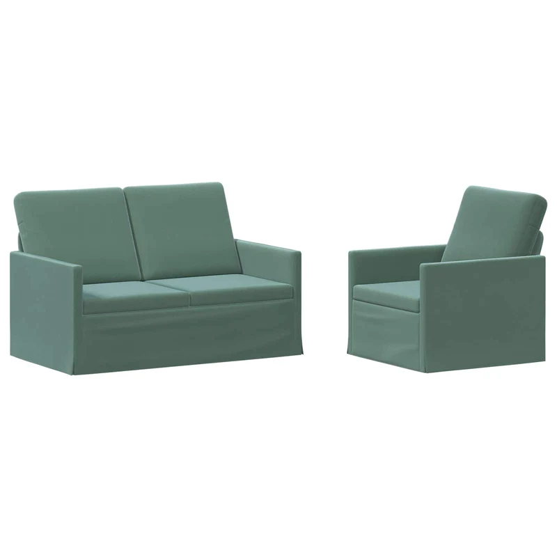 Sofa Set 2 pcs Sea Green Velvet